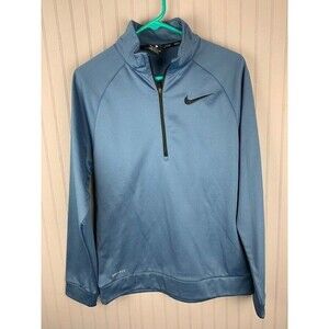 Nike Dri Fit Mens Size S Pullover 1/4 Zip Fleece Shirt Blue